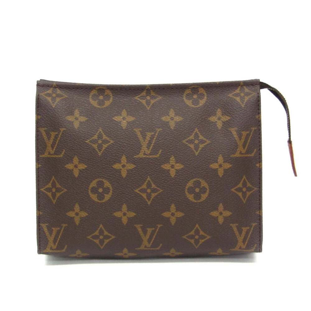 Louis Vuitton Monogram Pochette Toilet 19 M47544 Women,Men Pouch Brown